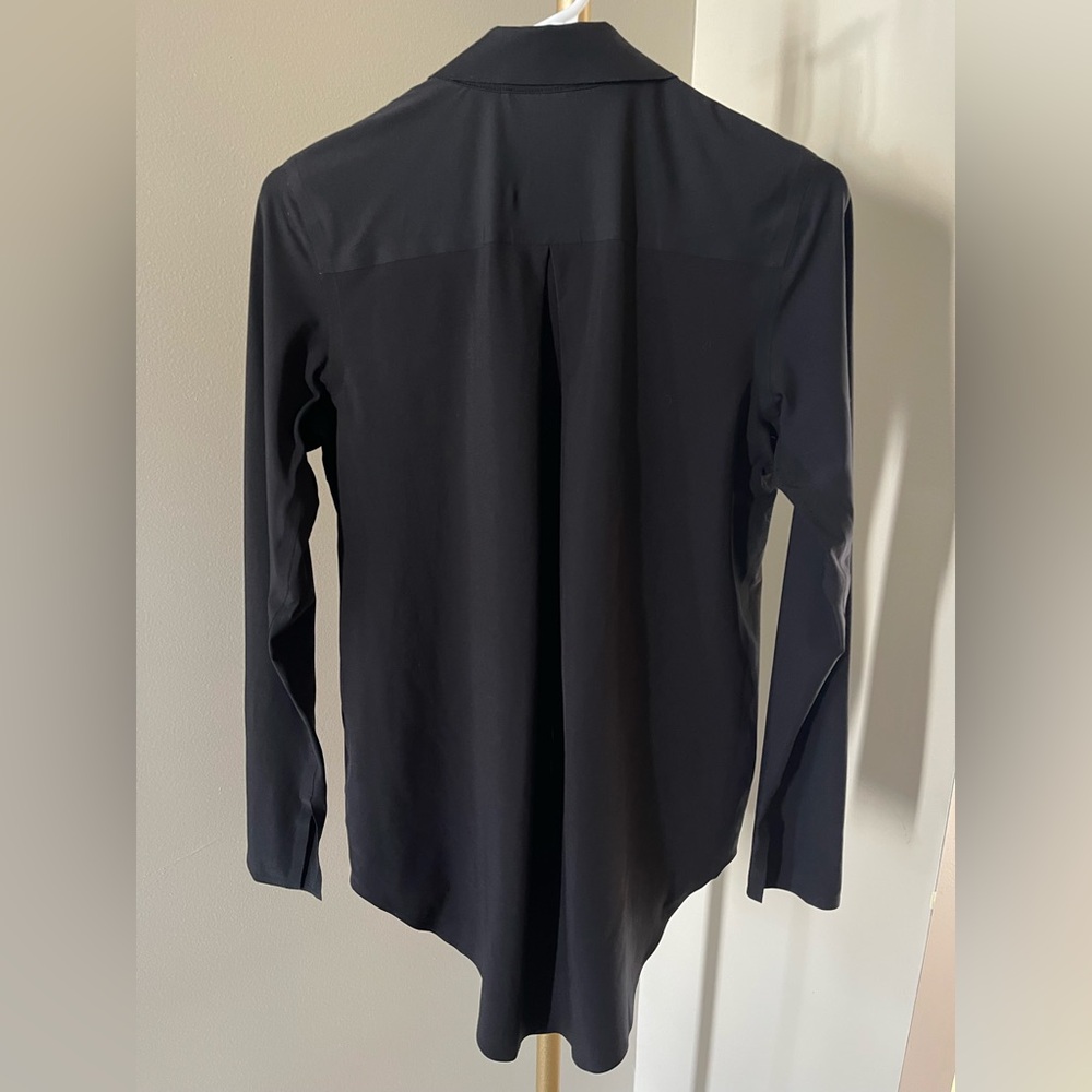 Athleta Black Button-Down Collared Blouse | XXS - image 2